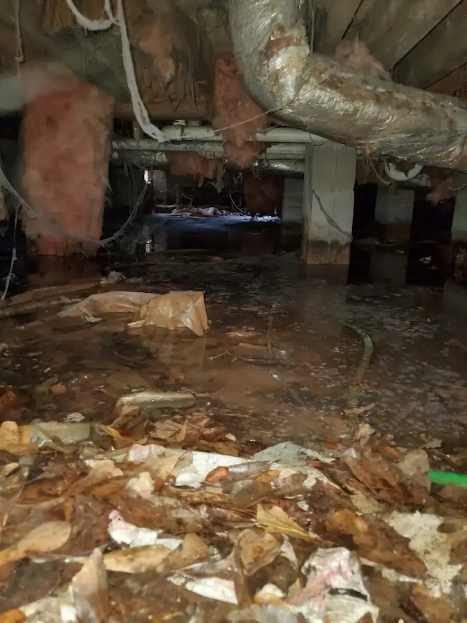 Crawl space flood assessment for Commercial Water Damage Restoration in City of Orange